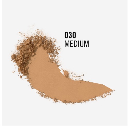 A medium shade of powder foundation or concealer with the number 030 and the word 'MEDIUM' on a white background.