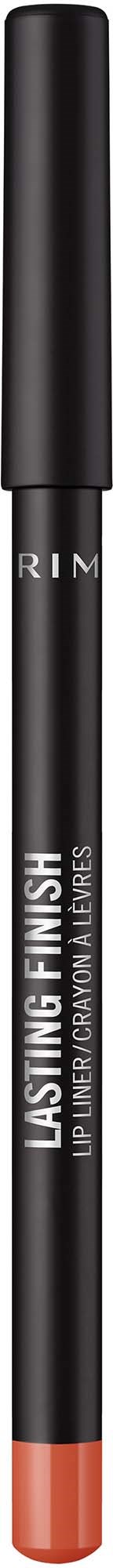A lip liner pencil with black body and a peach color tip for lips. Text on it says "LASHING FINISH".