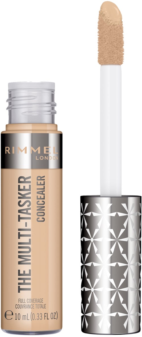 Concealer tube with a wand, labeled RIMMEL, designed for makeup coverage.