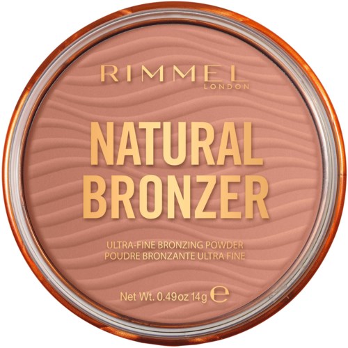 Rimmel London natural bronzer packaging with product name and description on the lid.
