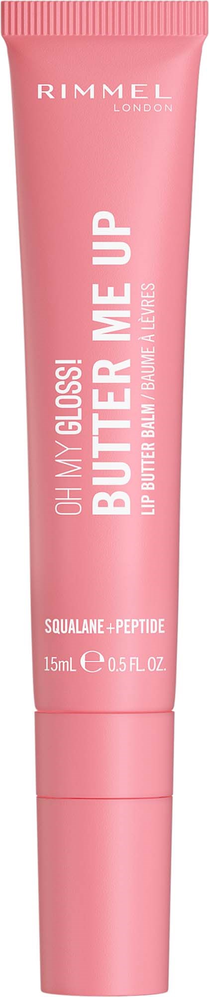 Ljusrosa tub med Rimmel läppbalsam som heter Oh My Gloss Butter Me Up.