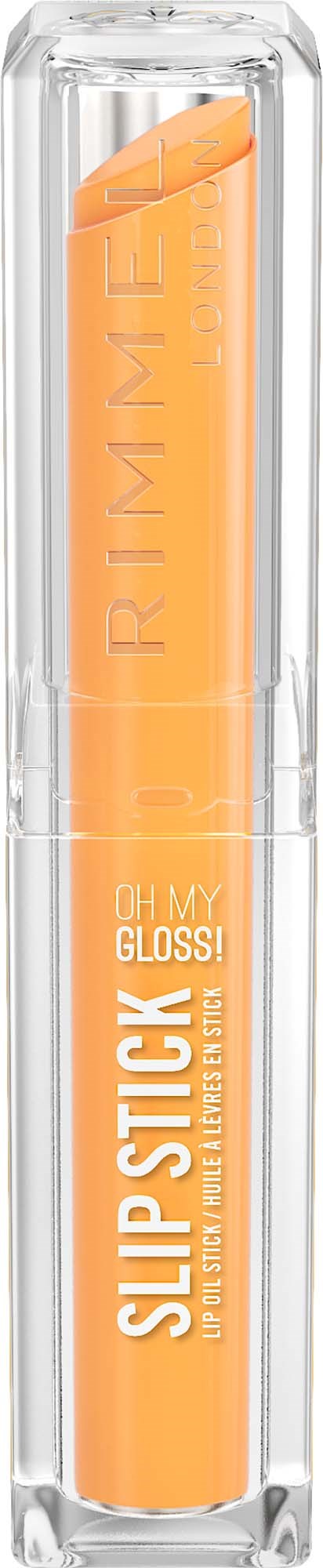 Leppeglans i klar tube med oransje tint, merket Oh My Gloss og Slip Stick.