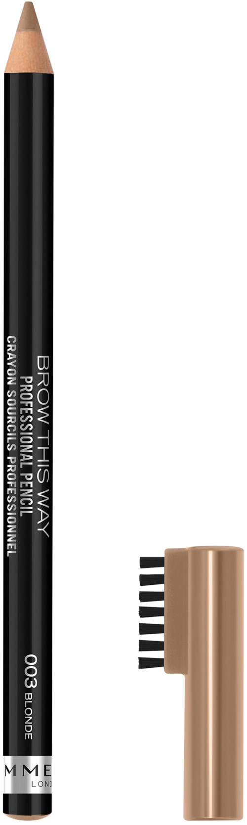 A black eyebrow pencil with a beige cap and a brush, labeled 'BROWNY 5 EY'.