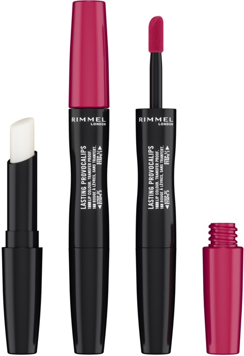 Two lipstick tubes, one with white balm, one pink balm, and a matching open pink tube.
