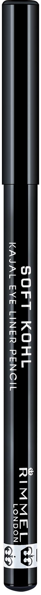 A black eye liner pencil with white text and a cap. It is called 'SOFT KOHL'.