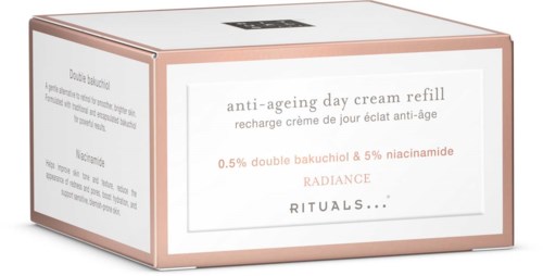 En boksmerket anti-agens dagkrempåfylling med ingredienser som dobbel bakuchiol og niacinamide. Svindel?