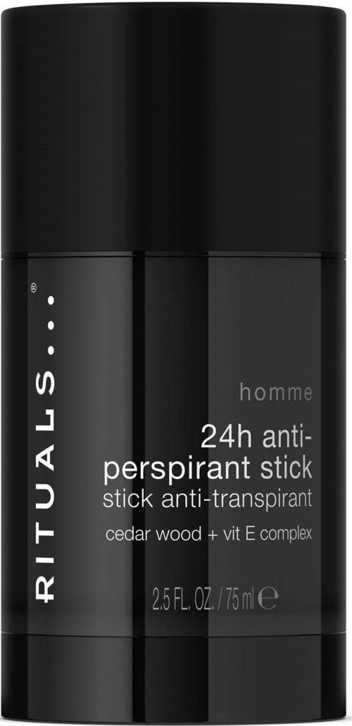 Ein schwarzer Stift-Deodorant von Rituale S, 24-Stunden-Anti-Transpirant in Zedernholz-Duft mit Vitamin E.