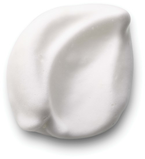 A white, irregular-shaped blob with smooth surface and soft curves.
