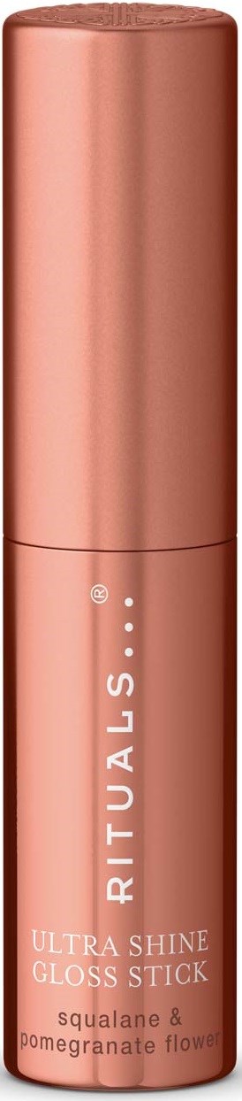 A rose gold lipstick tube with the brand name Artuals and product details printed vertically on the side.