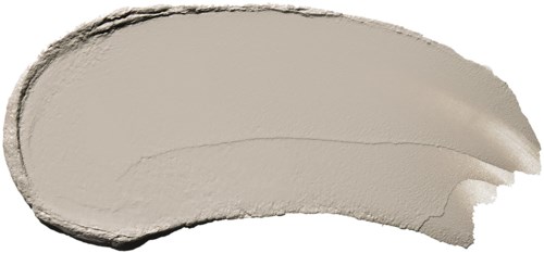 Ein Klecks hellbeige Make-up mit glatten, geschwungenen Rändern und einer strukturierten Seite. Es sieht aus wie ein Kosmetikprodukt.