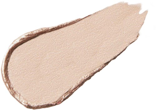 Ein beigefarbener Make-up-Proben mit glatter, cremiger Textur und leicht unregelmäßigen Rändern.