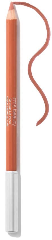 Ein brauner Lippenkonturenstift mit einer kleinen geschwungenen Linie in derselben Farbe neben ihm.