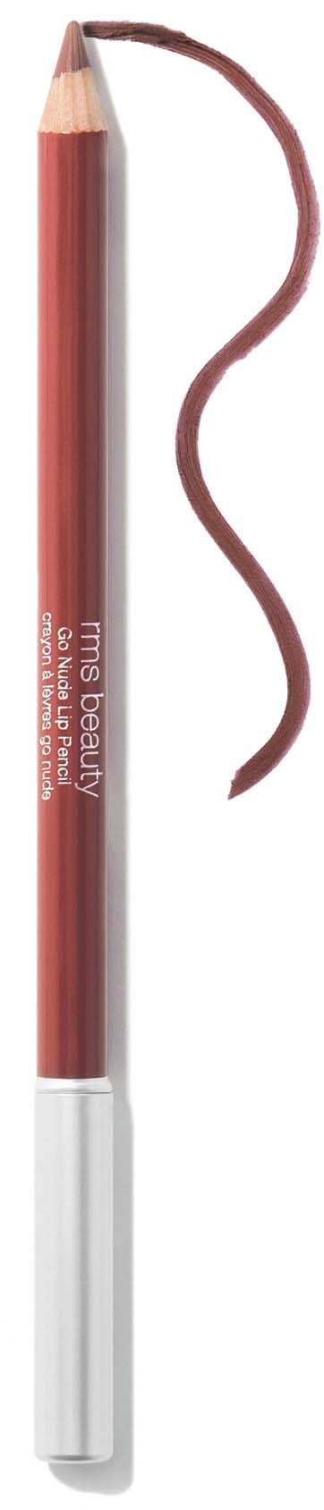 Ein brauner Lippenstiftstift mit einer geschwungenen Linie daneben und einem weißen unteren Teil.