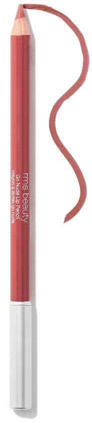Ein orangefarbener Lippenkonturenstift mit einer geschwungenen Linie daneben.
