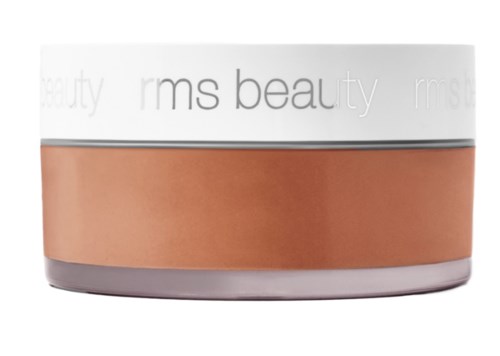 Ein Kosmetiktiegel in Weiß, Pink und Grau, beschriftet "ms beauty."