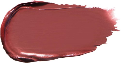 Ein Klecks rosa-brauner Lippenstift auf weißem Hintergrund.
