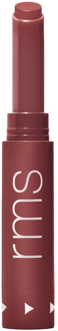 Ein Lippenstift in einem gedämpften Rosa-Ton mit einfachem Design und dem Markennamen 'rms' auf der Hülse.
