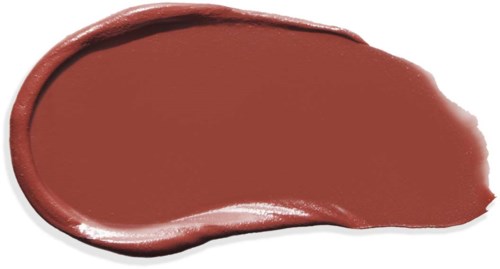 Ein Klecks brauner Lippenstift- oder Make-up auf schwarzem Hintergrund.