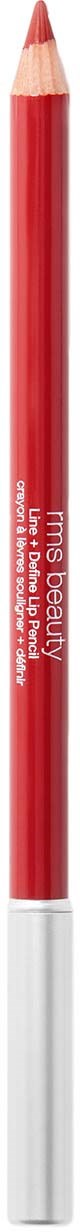 Ein roter Lipliner mit weißer Basis, gekennzeichnet 'lips' und 'beure'.