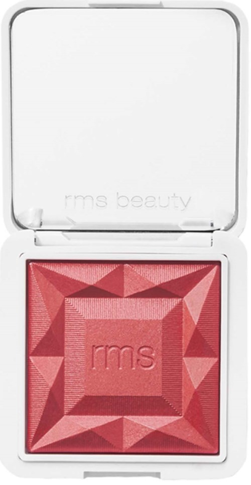 Ein Make-up-Blush mit geometrischen Mustern in einer weißen Schachtel.