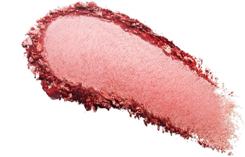 Rosa Pulver, verstreut in unregelmäßiger ovale Form mit ungleichmäßigen Kanten auf schwarz-weißem Hintergrund.