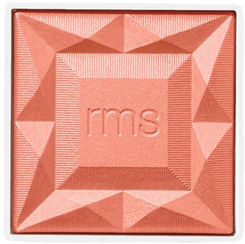 Ein rosa Make-up-Produkt mit geometrischen Mustern und den Buchstaben "ms" in der Mitte.