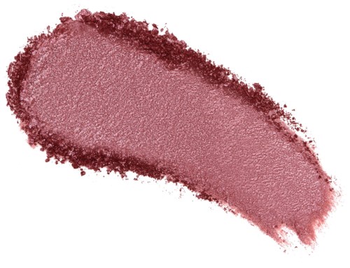 Ein rosé-beiger Makeup-Swatch mit Schimmer-Finish, in einer gebogenen, strukturierten Form.