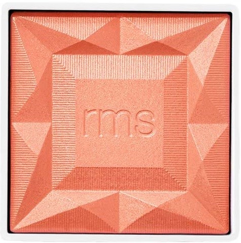 Ein Make-up-Blush mit geometrischem Muster und den Buchstaben 'rms' in der Mitte.