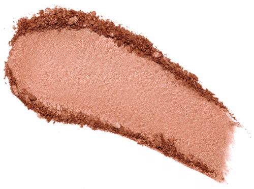 Ein beige und braune pulvrige Substanz mit glatten und rauen Flächen, möglicherweise Make-up oder Kosmetikprodukt.