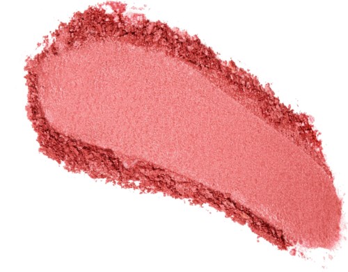Rosa Pulver, ovaler Form, verstreute Ränder, glatte Mitte, möglicherweise Make-up oder Rouge.