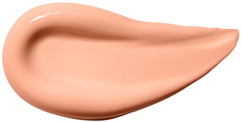 Ein pfirsichfarbiger Make-up-Concealer oder Foundation-Probes auf weißem Hintergrund.
