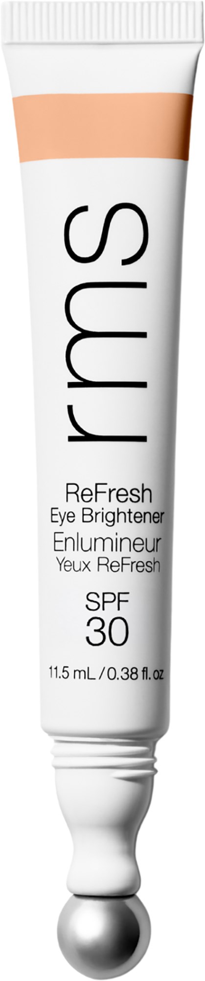 Eine Tube RMS ReFresh Eye Brightener mit SPF 30, zum Aufhellen und Auffrischen des Augenbereichs.