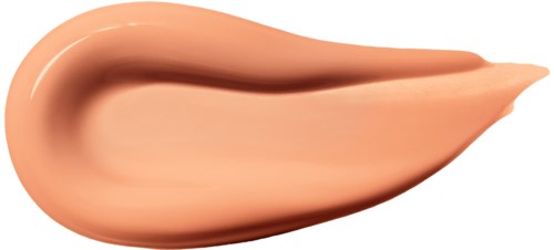 Eine beige Kosmetikfundament in gebogener Form mit Hohlraum und spitzem Ende.