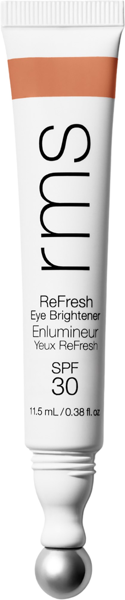 Eine Tube RMS ReFresh Eye Brightener mit SPF 30, zum Aufhellen und Befeuchten der Augenpartie.