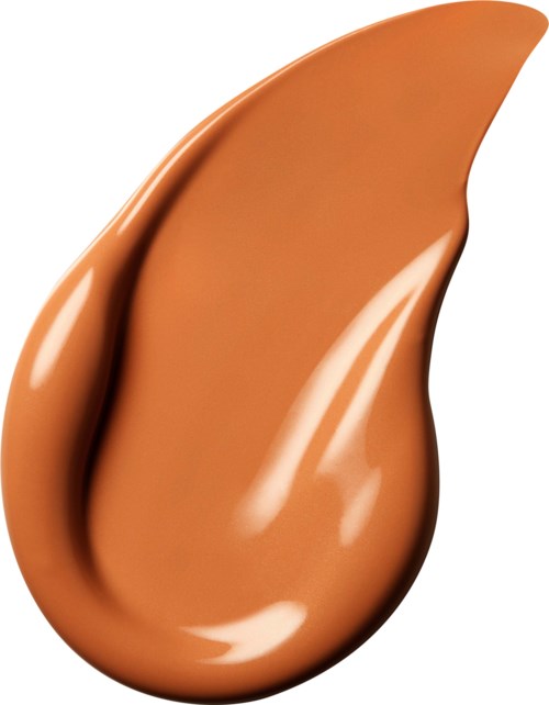 En glatt, brun kosmetisk foundation eller concealer vist i en tåreform.