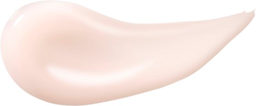 A dollop of pinkish-white cream or lotion with a smooth, creamy texture. It curves upwards like a drop.