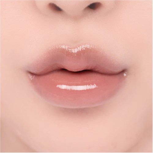 Close-up of lips, glossy, slightly parted, with clear skin around.