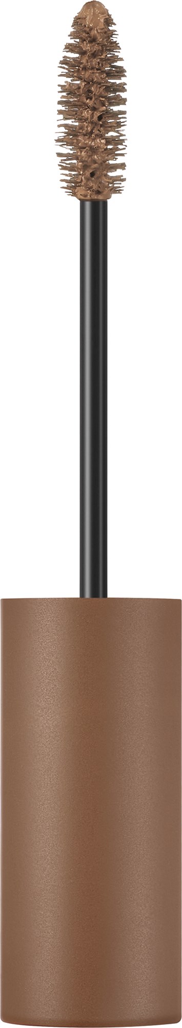 Ein Make-up-Pinsel mit braunem Griff und weichen Borsten, verwendet zum Auftragen von Augen-Make-up.