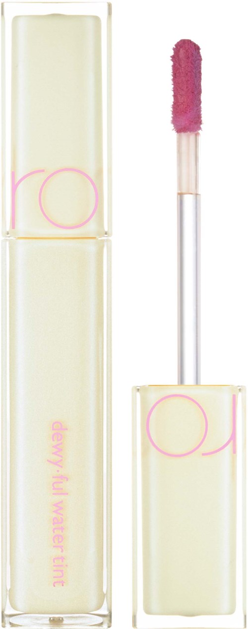 En läppglans med vit behållare och rosa applicator.