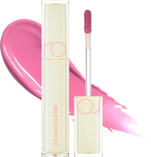 Ett läppglansrör med rosa gloss och en båge av rosa i bakgrunden.