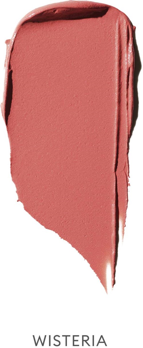 A smear of pinkish-brown makeup, butter-like texture, on a white background.
