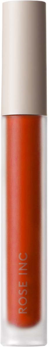 A tube of lipstick with a white cap and orange color in the middle, labeled 'ROSÉ'.