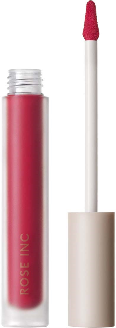 A pink lip gloss tube with an applicator wand showing a pink-colored gloss.