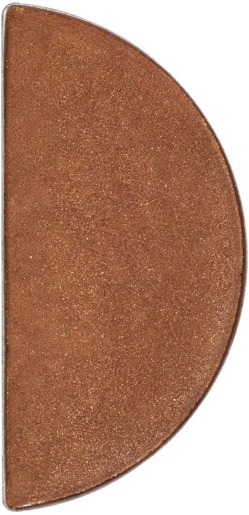 A semi-circle with a brown, glittery surface and a thin border on the left edge.