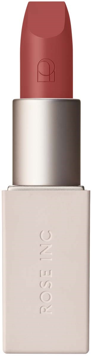 A lipstick with a pale pink case and darker pink product showing. It has a simple, modern design.