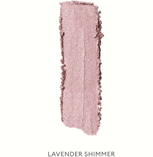 A pinkish-purple brush stroke labeled "Lavender Shimmer." It looks like a makeup or nail product sample.