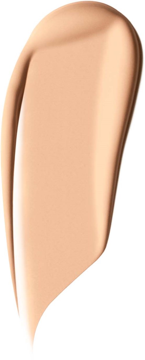 A beige liquid foundation swatch with a smooth texture and a slight shimmer.