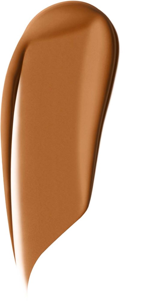 A swatch of creamy brown foundation or concealer with a smooth, curved shape.