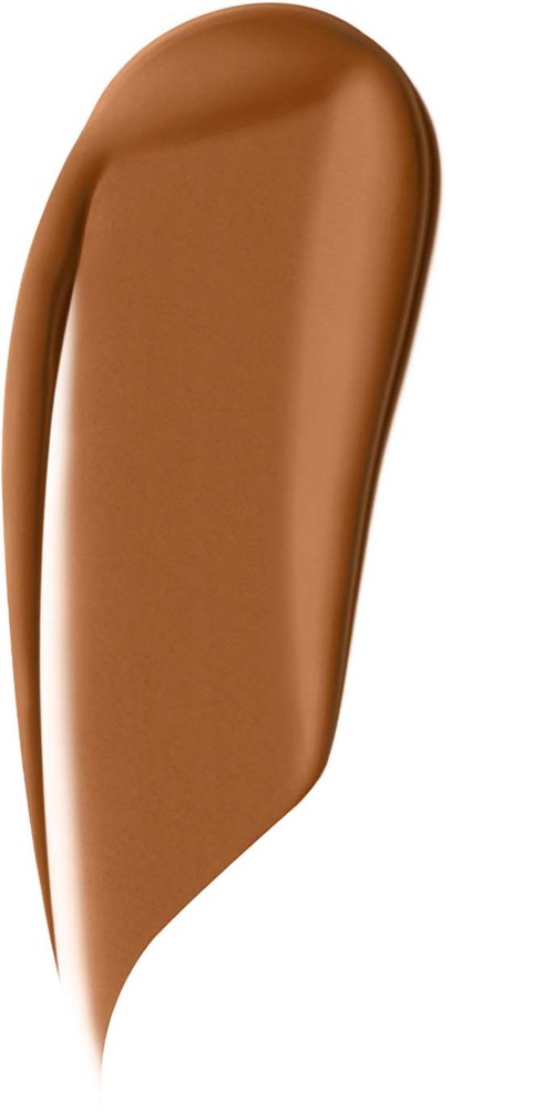 A swatch of smooth, light brown creamy liquid with a slightly curved shape.