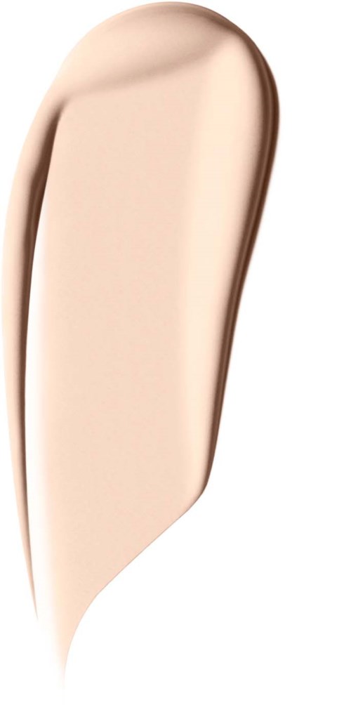 A beige, elongated shape with a dark outline, resembling a nail or a brush stroke.